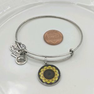 Alex and Ani Silver Sunflower Charity Bracelet